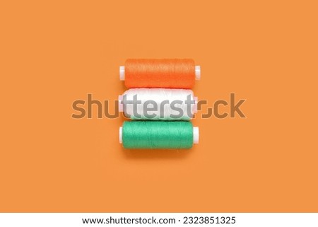 Similar – Image, Stock Photo White and orange threads on loom