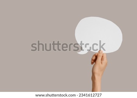 Similar – Image, Stock Photo Hand holding speech bubble with thank you