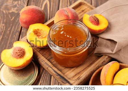 Similar – Image, Stock Photo Preserves of peach jam