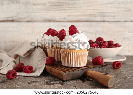 Similar – Foto Bild Himbeerdessert aus geschlagener weißer Schokoladenmousse und Himbeere