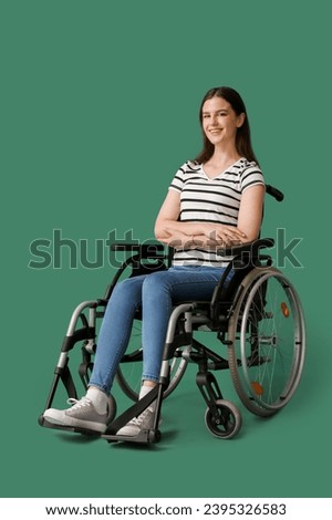 Similar – Image, Stock Photo Disabled young woman in kitchen with cat on her lap