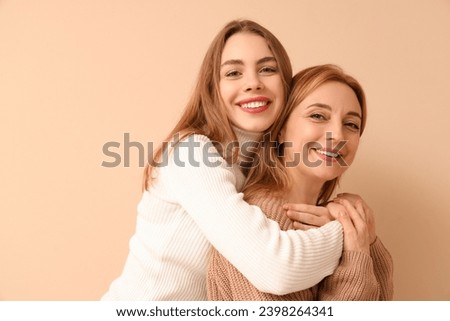 Similar – Image, Stock Photo young woman and her cute puppy of cocker spaniel outdoors in a park