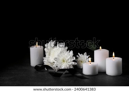 Image, Stock Photo Many colourful burning candles