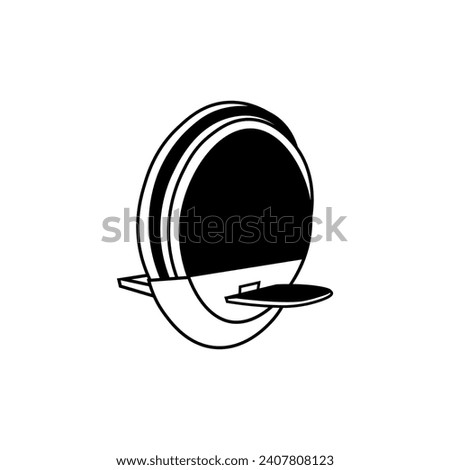 Electric unicycle on white background