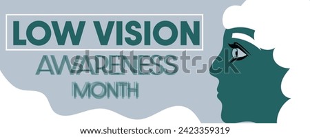 Woman on grey background. February is Low Vision Awareness Month