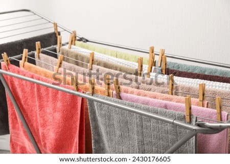 Similar – Image, Stock Photo Clothes horse with colorful linen