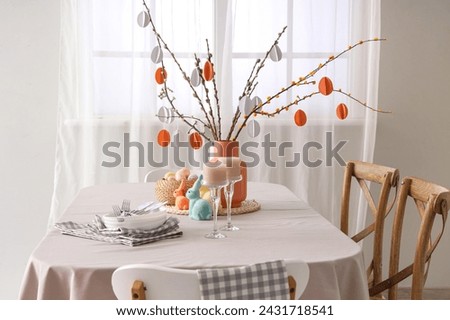 Similar – Image, Stock Photo Easter dinner with eggs on a light table