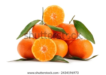 Similar – Image, Stock Photo Tangerine fresh  with leaves close up
