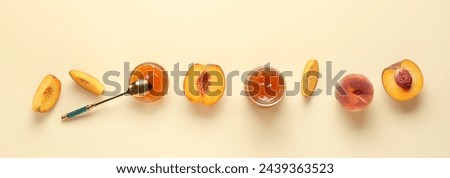 Similar – Image, Stock Photo Preserves of peach jam