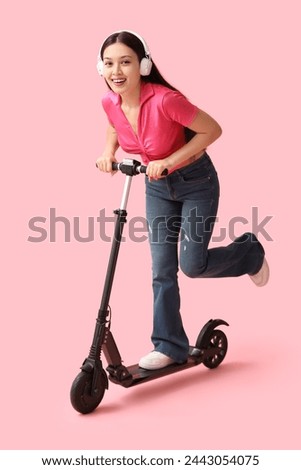 Similar – Image, Stock Photo Woman on electric kick scooter