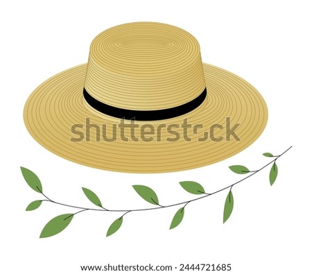 Similar – Image, Stock Photo Tourist with straw hat in rear view photographs a sailing ship in Brittany at the sea between rocks