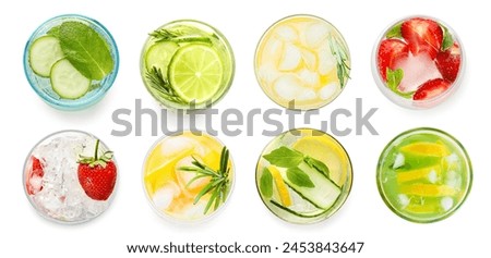 Similar – Image, Stock Photo Glasses of fresh infused water on table