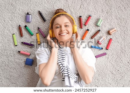 Similar – Image, Stock Photo Many cigarettes lie on the street and pollute the environment