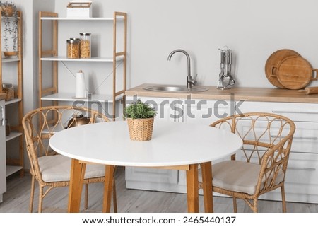 Image, Stock Photo Wicker chair at the beach on Sylt island. Sunny beach day