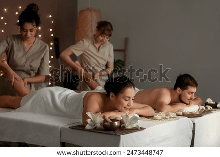 Similar – Image, Stock Photo Happy young female salon worker looking at camera