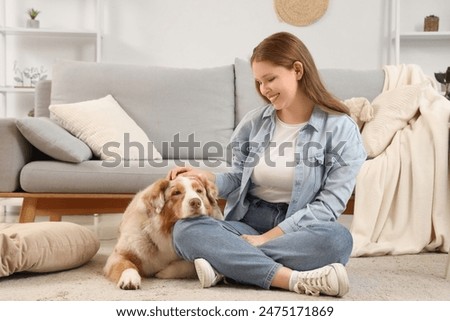 Similar – Image, Stock Photo Young woman in fur coat and lingerie sitting in snowy field