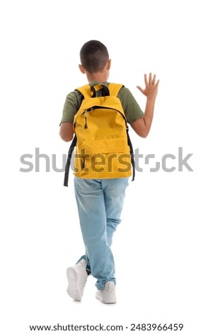 Similar – Image, Stock Photo back view of kid under a pier