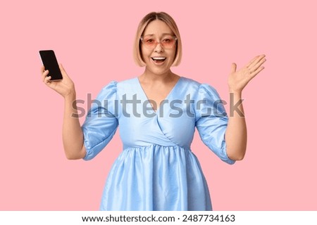 Similar – Image, Stock Photo Woman in colorful clothes with a cardboard box on her head