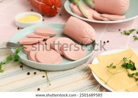 Similar – Image, Stock Photo Meat Sausage Breakfast