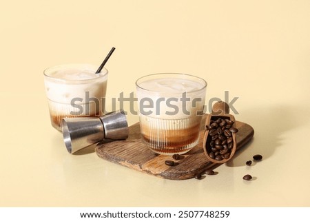 Similar – Foto Bild Gläser mit Eiskaffee-Latte