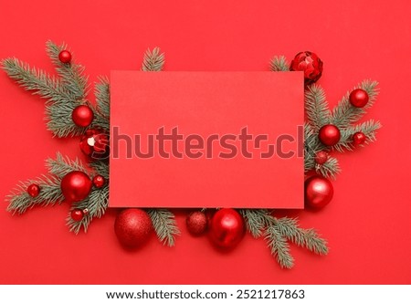 Similar – Image, Stock Photo christmas background with red berries of pyracantha coccinea plant