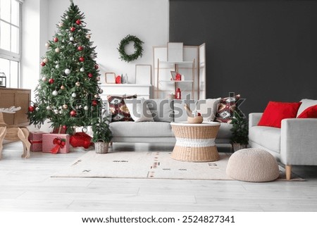 Similar – Image, Stock Photo Christmas decoration at home, lights, teepee and presents. Christmas time