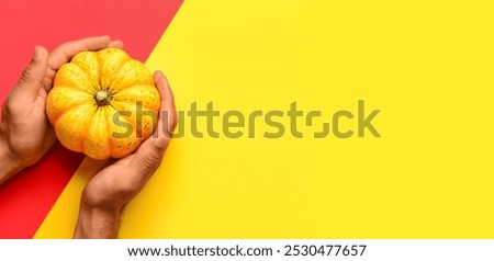 Similar – Image, Stock Photo Male hand holding squashed plastic bottle