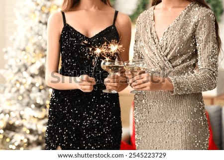 Similar – Image, Stock Photo Burning sparkler against black background