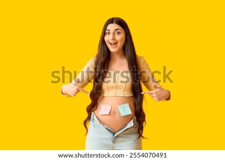 Similar – Foto Bild Baby belly with sticky notes