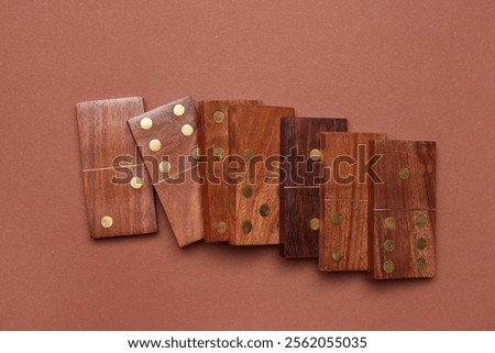 Similar – Image, Stock Photo The wooden domino blocks falling down