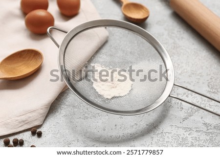 Similar – Image, Stock Photo Chicken eggs on napkin on wooden table