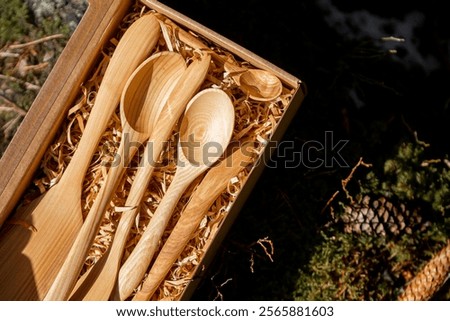 Similar – Image, Stock Photo Artisan polishing wooden detail using sandpaper in carpentry workshop