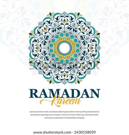 floral ornament with arabic style and geometric circle flower mandala for ramadan kareem, ied mubarak, and islamic background