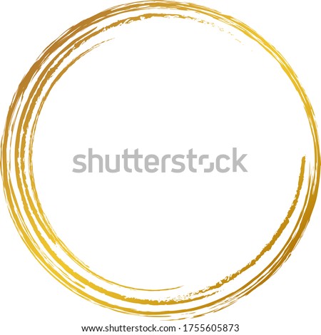 A gold circle drawn with a brush