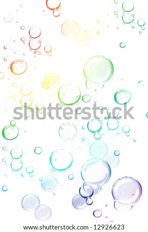 Colored Bubbles abstract photo on white background