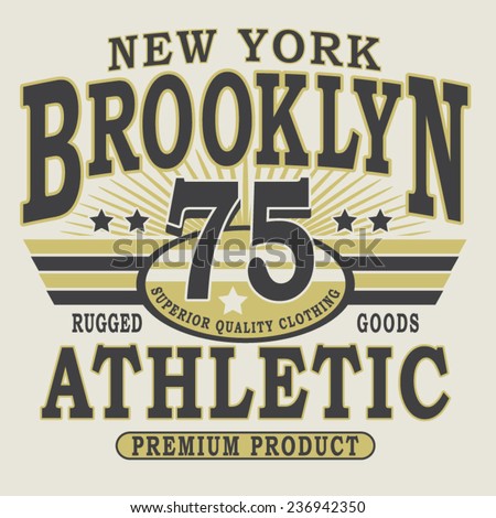 Sport athletic typography, t-shirt graphics, vectors