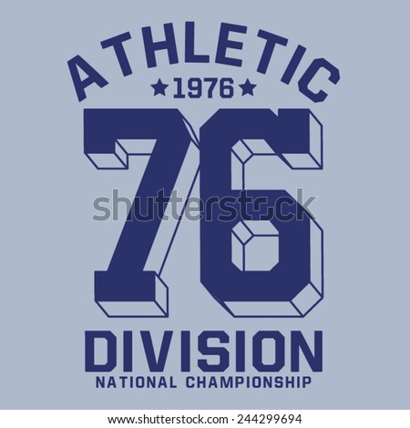 Sport athletic college typography, t-shirt  graphics, vectors