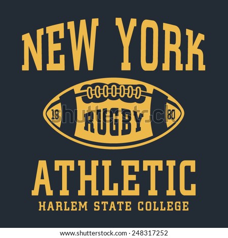 Athletic sport harlem typography, t-shirt graphics, vectors