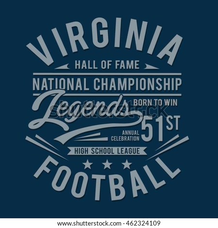Football sport typography, t-shirt graphics, vectors