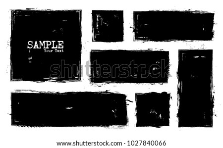 Grunge style set of square and rectangle shapes