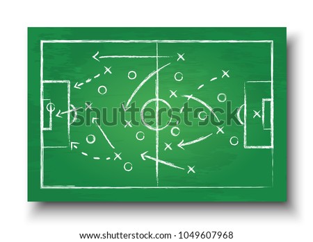 Soccer cup formation and tactic . Greenboard with football game strategy. Vector for international world championship tournament 2018 concept .