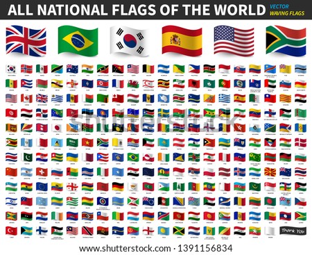 All national flags of the world . Waving flag design . Vector . Stockfoto © 