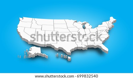 3D Map of United state of america .
