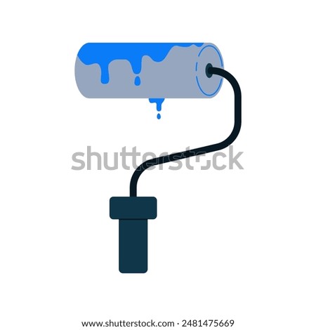 isolated paint roller flat illustration