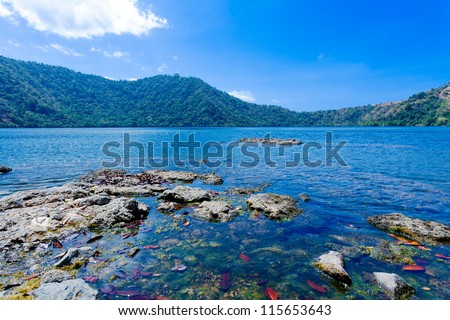 Summer Lanscape of Lake in Komodo Island, Indonesia