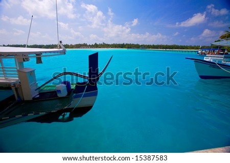 Diving boats, Ari-Atoll. Maldives