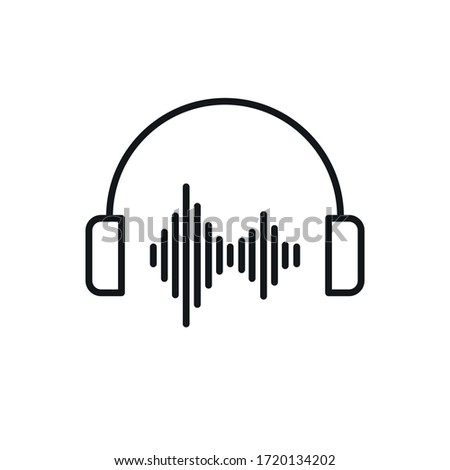 minimal podcast sound wave icon - vector