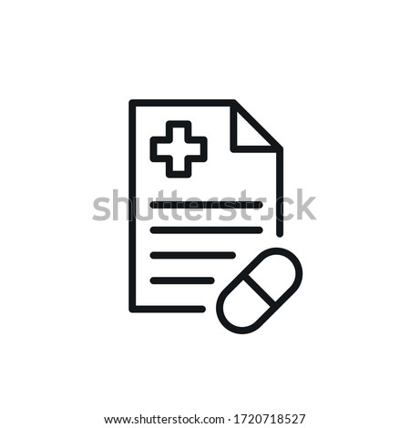 Modern prescription icon. 
Prescription icon in modern line style. Pharma vector Imagine de stoc © 