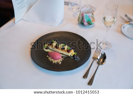 chique dinner and desert Foto stock © 