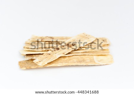 Chinese Herbal medicine - Astragalus slices, Huang Qi (Astragalus propinquus) on white background Foto stock © 